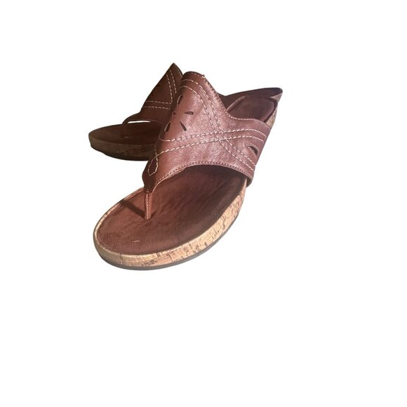 Aerosoles The Flight brown wedge thong sandals size 8.5 - Picture 2 of 6